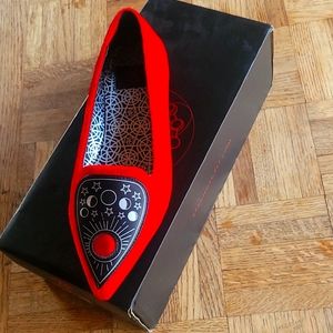 Brand new red velvet flats size 9